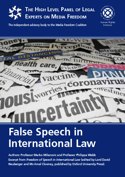 False Speech in International Law