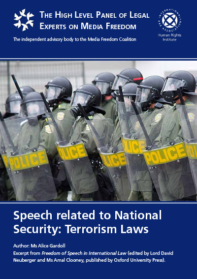 Speech related to National Security: Terrorism Laws