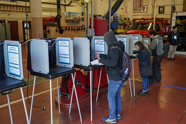 voter at polling station